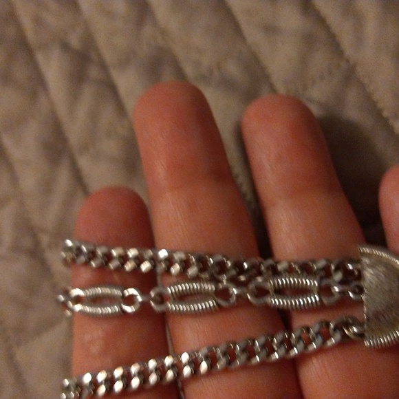 Monet Silvertone 3 chain bracelet with clasp - Picture 3 of 5